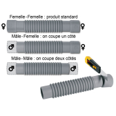 MAGICOUDE, raccords femelle-femelle / mâle-femelle / mâle-mâle, trois diamètres