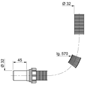 Raccord annelé 1"1/4 - Ø32 mm