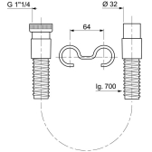 Raccord spiralé 1"1/4 Ø32 mm