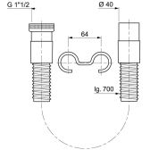 Raccord spiralé 1"1/2-Ø40 mm