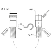 Raccord spiralé 1"1/4 Ø32 mm
