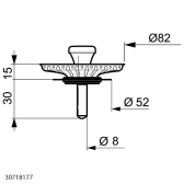 Panier pour bonde d'évier Ø90 mm (grès, synthèse, inox)