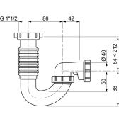 Siphon d'évier avec raccord extensible intégré