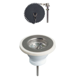 Bonde à bouchon pour évier 1 bac Ø60 mm (grès ou synthèse) sans trop-plein