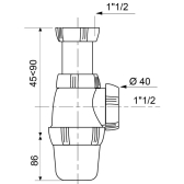 Siphon d'évier réglable