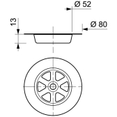 Grille inox ronde creuse Ø80 mm pour évier grès
