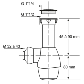TOUT EN UN, siphon universel pour évier