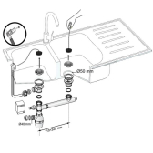 Vidage pour évier 2 bacs Ø50 mm (inox)