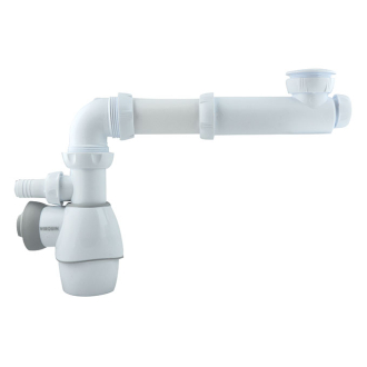 TOUT EN UN, siphon déporté pour lavabo et l'évier 1 bac