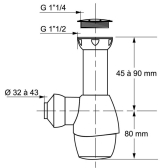 TOUT EN UN, siphon universel pour lavabo