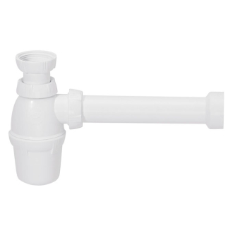 Siphon de lavabo avec tube de sortie murale et rosace