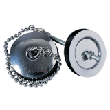 Bouchon enjoliveur inox et cache-trou pour lavabo