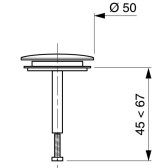 Clapet rentrant Ø50 mm pour baignoire