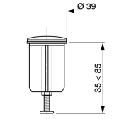 Clapet rentrant pour bonde de lavabo à tirette