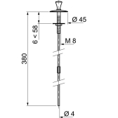 Tirette pour bonde de lavabo automatique