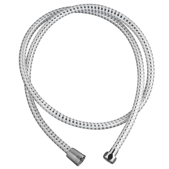 PVC SOFT BLANC/CHROME, flexible de douche en pvc lisse