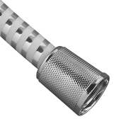 PVC SOFT BLANC/CHROME, flexible de douche en pvc lisse