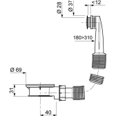 Intercalaire de trop-plein extensible pour lavabo