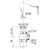 Ensemble fermeture bouchon pour lavabo