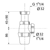Siphon de lavabo réglable NF