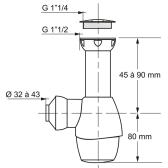 TOUT EN UN, siphon universel pour lavabo
