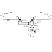 WIRQUIN NEO AIR, siphon de lavabo double vasques