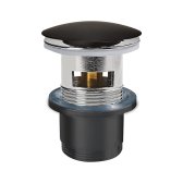 Bonde Quick-clac en laiton chromé ou black touch avec trop-plein pour lavabo encastré