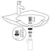 Bonde de lavabo à écoulement libre grille incurvée
