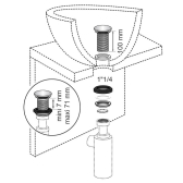 Bonde de lavabo à écoulement libre