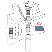 Bonde de lavabo Quick-Clac hauteur 100 mm avec trop-plein