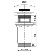 Bonde de lavabo Quick-Clac hauteur 100 mm avec trop-plein