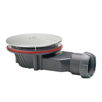 Bonde de douche SLIM+ dôme métal pour receveur extraplat