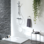 TOURBILLON, bonde de douche dôme ABS, sortie verticale pour receveur Ø90 mm