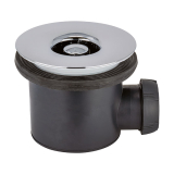 TOURBILLON, bonde de douche grille plate ABS chromé, sortie horizontale pour receveur Ø90 mm