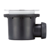 TOURBILLON, bonde de douche grille ABS chromé, sortie horizontale pour receveur Ø90 mm