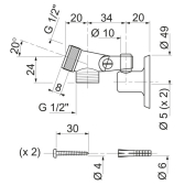 Bride articulée et support pour douchette