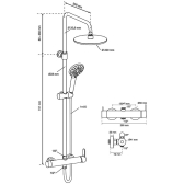 BERGAMO TOUCH, colonne de douche 3 jets