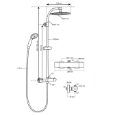 MILANO COMFORT, colonne de douche à mitigeur thermostatique en laiton avec sécurité à 38°