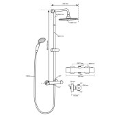 VERONA COMFORT, colonne de douche avec mitigeur thermostatique