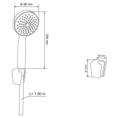 ANNA, combiné 1 jet chromé