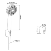 BALIA, combiné 3 jets chromé