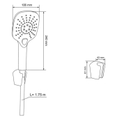 TILA, combiné 3 jets chromé