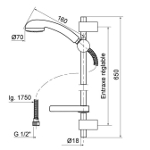 EQUO, kit de douche 1 jet chromé