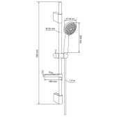 ZEN kit de douche 5 jets chromé