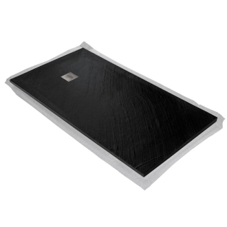 Receveur Lund'o en pierre naturelle ardoise noire avec ...