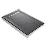 Receveur Lund'o en pierre naturelle granit gris moyen avec grille caniveau