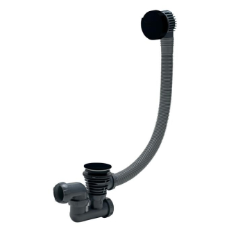 Vidage de baignoire à câble avec siphon orientable Black Touch - Wirquin