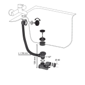 Vidage de baignoire à câble avec siphon orientable Black Touch