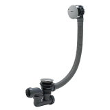Vidage de baignoire à câble avec siphon orientable, finition ABS