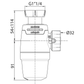 WIRQUIN NEO AIR, siphon de lavabo